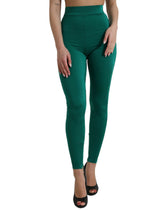 Dolce & Gabbana Green Nylon Stretch Slim Leggings Pants -   -  Dolce & Gabbana.
